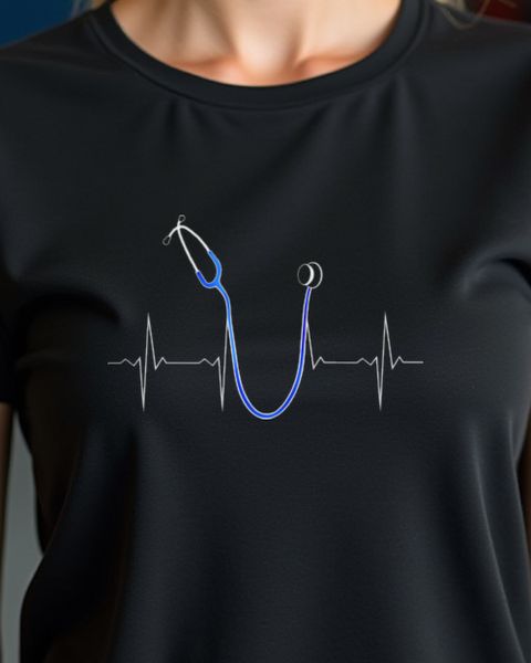 Heartbeat EKG and Stethoscope - Medical Gift for Doctors