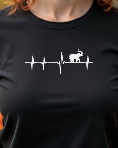 Herzschlag Elefant - EKG Motiv für Elefanten Fans