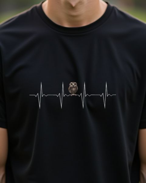 Heartbeat Owl - EKG Line Design for Owl Lovers