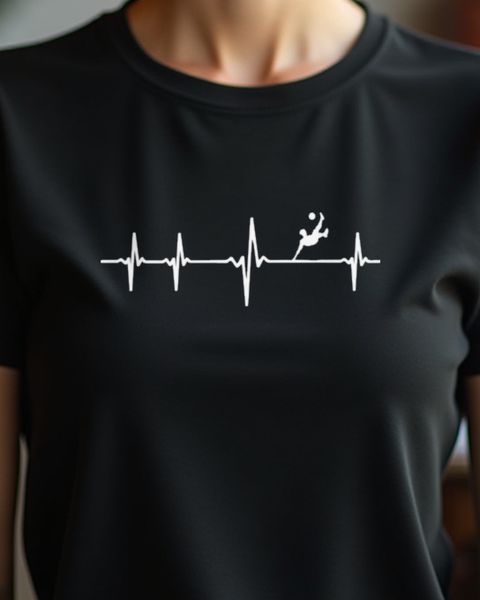 Herzschlag Fallrückzieher - EKG Linie für Ballsportfans