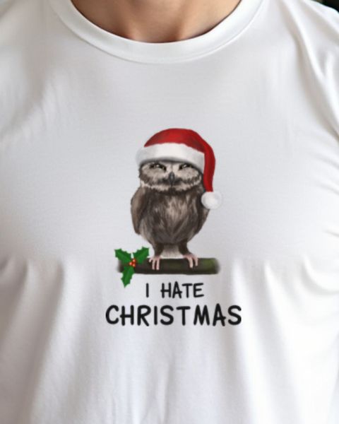 I Hate Christmas Owl - Funny Anti Christmas Design