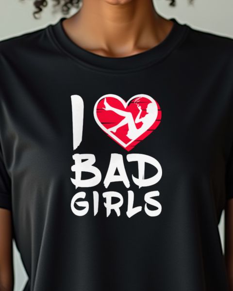 Bad Girls Fan Slogan - I Love Bad Girls Heart Design