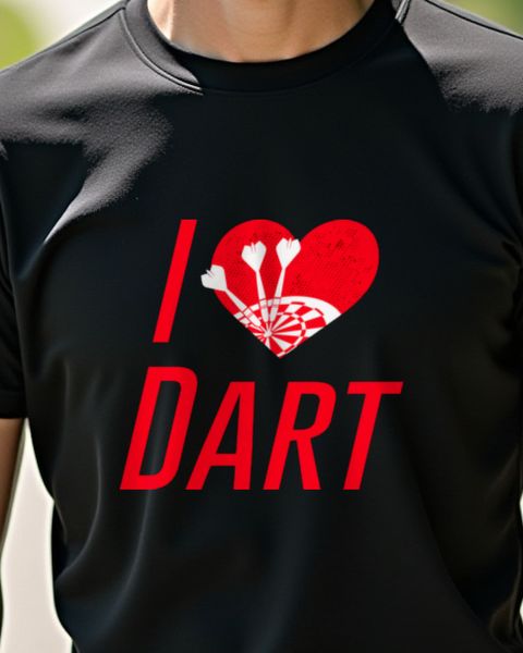 I Love Dart - Dartspieler Geschenk mit Herz