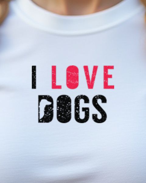 I Love Dogs - Hundekopf im Buchstaben D