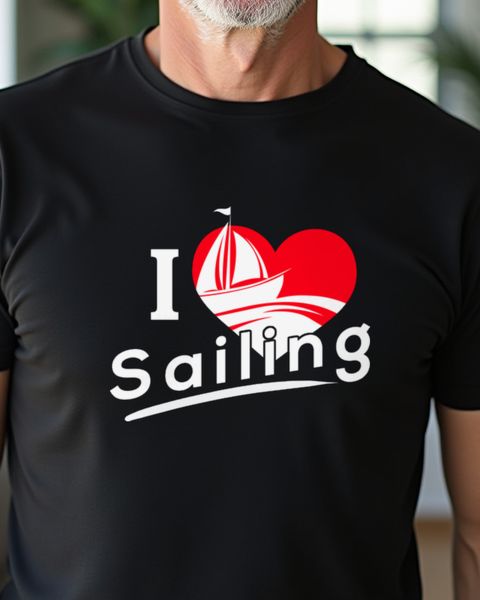 I love Sailing mit Herz - Segeln Geschenk für Segler