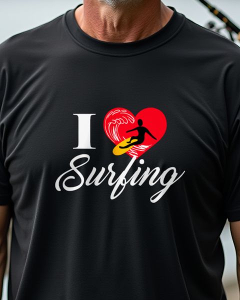 I love Surfing mit Herz - Surfer Geschenk Wellenreiten
