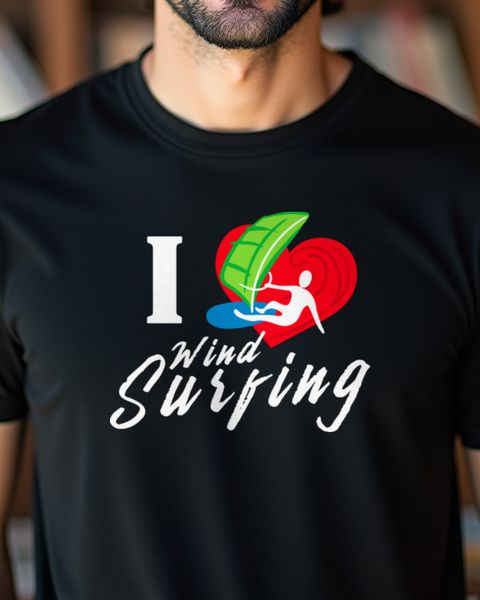 I love Windsurfing mit Herz - Geschenk für Windsurfer