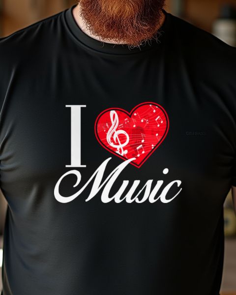 Ich liebe Musik - Herz Motiv für Musiker und Musikfans