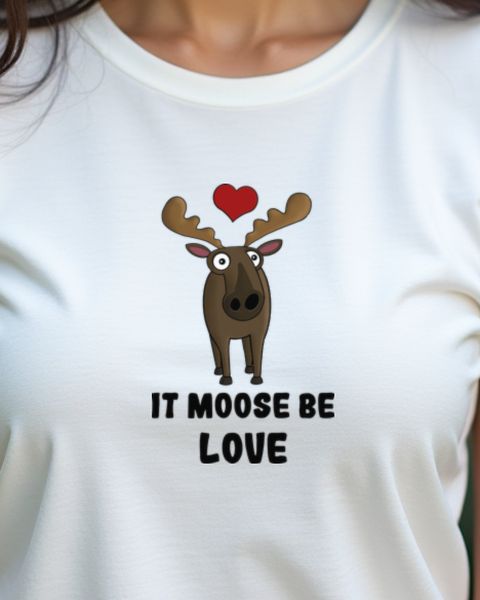 It Moose Be Love - Funny Moose Valentine’s Day Pun