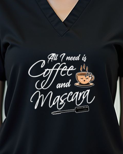 Mom Runs on Coffee and Mascara - Funny Mom Coffee Tee