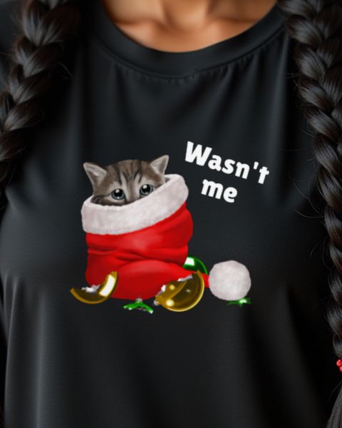 Cat Christmas Mess - Wasn’t Me - Funny Cat Xmas