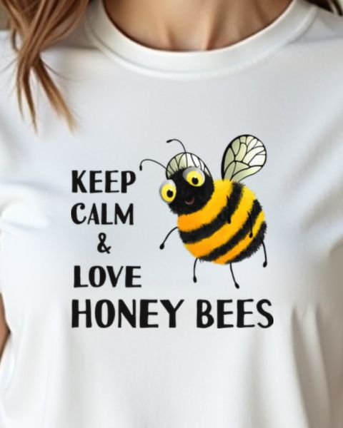 Keep Calm and Love Honey Bees - Bienen Spruch Motiv