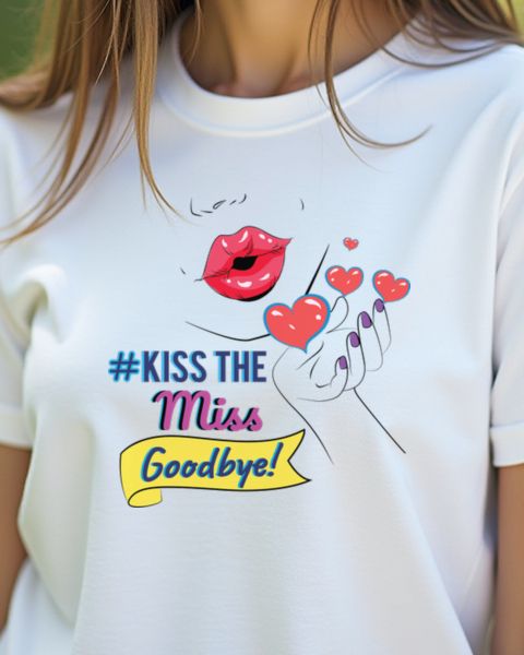 Kiss The Miss - Lustiges Junggesellinnenabschied Shirt