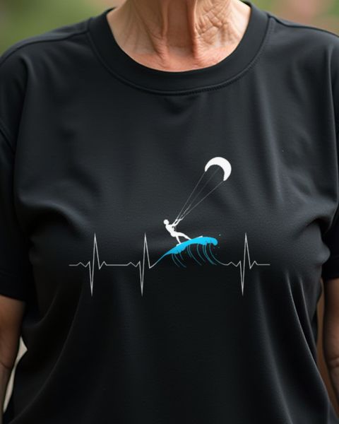 Kitesurfer Herzschlag Linie - Kiten Geschenkidee