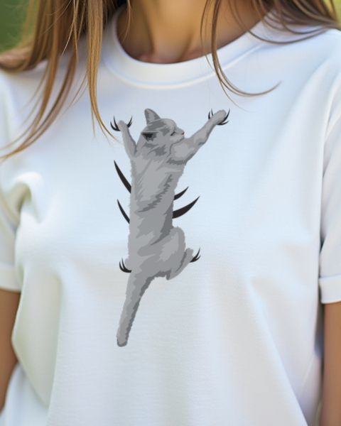 Climbing Cat 3D Design - Funny Gift for Cat Lovers