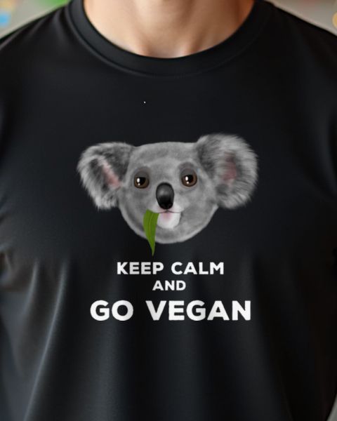 Koala Keep Calm and Go Vegan - Veganes Tier Shirt