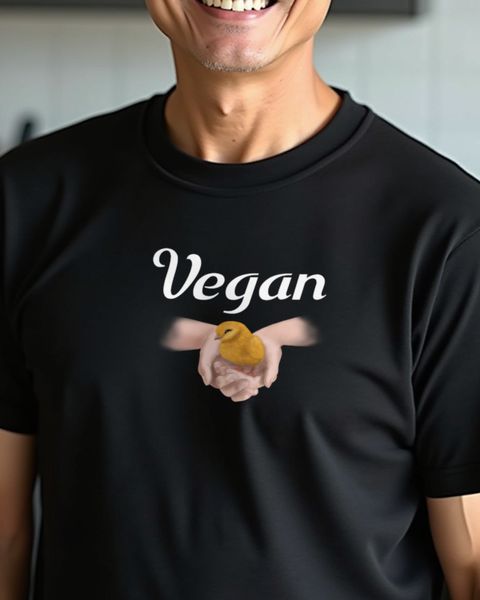 Küken in Händen - Vegan Vegetarisch Tierliebe Motiv