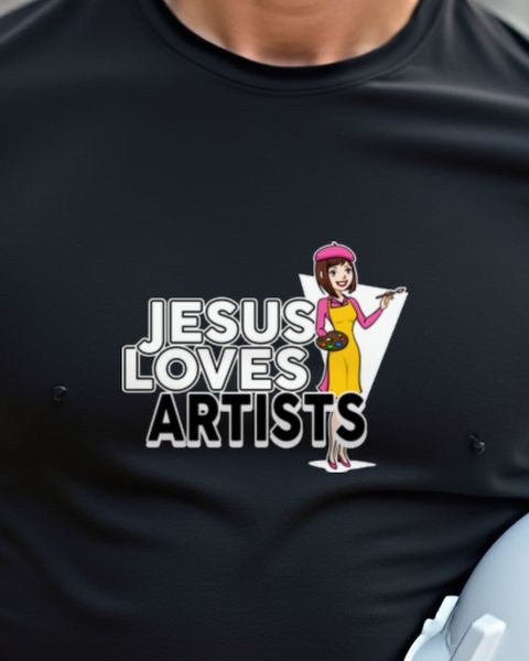 Jesus Loves Artists - Künstlerin mit Palette