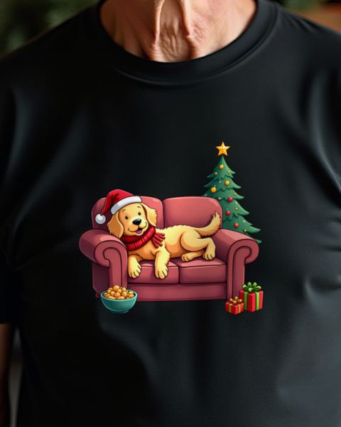 Fauler Golden Retriever zu Weihnachten – Motiv ohne Text