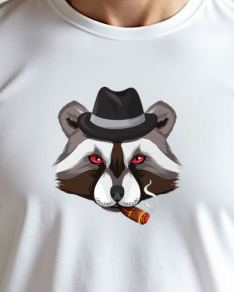 Mafia Waschbär mit Zigarre - Lustiges Gangster Tier Motiv