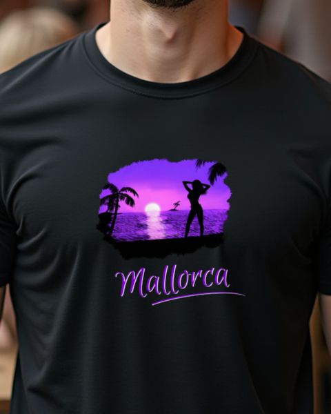 Mallorca Sunset Girl Violet - Majorca Vacation Design