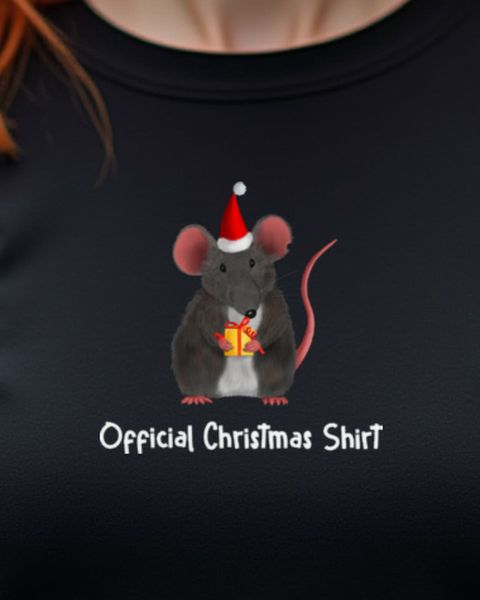 Mouse with Present - Christmas Shirt - Funny