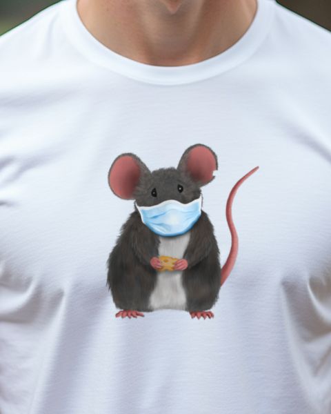 Maus mit Gesichtsmaske - Lustiges Ratten Motiv