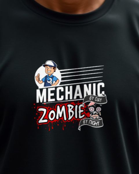Mechanic by Day Zombie by Night - Mechaniker Halloween Shirt