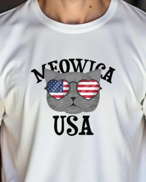 Meowica USA - Katze mit Sonnenbrille in Stars and Stripes