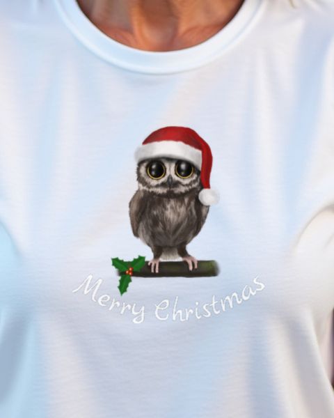 Merry Christmas Owl - Cute Bilingual Christmas Owl