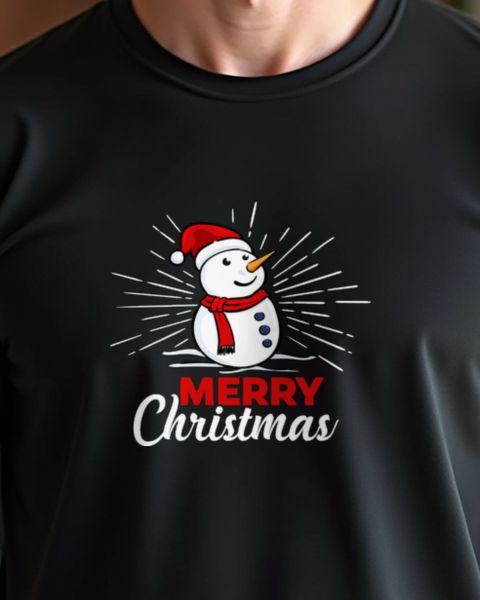 Merry Christmas Snowman - Cheerful Holiday Design