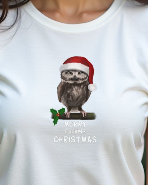 Frohe Weihnachten auf die harte Tour - Freche Eule Motiv