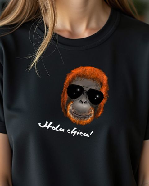 Orang-Utan Hola chica - Lustiger Affe Flirt Spruch