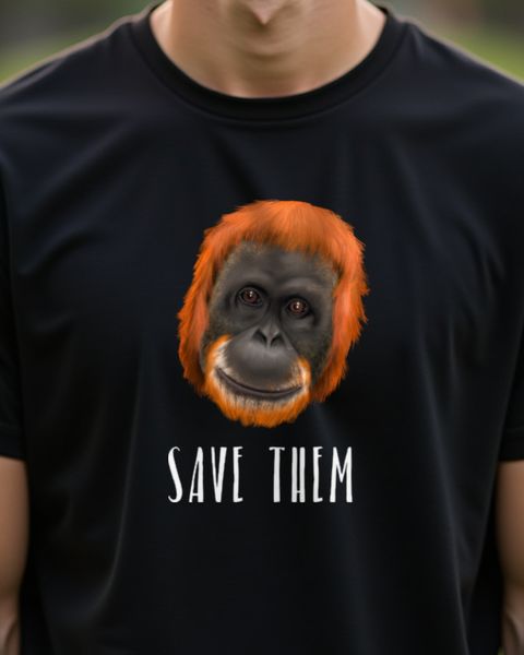 Orang-Utan Save them - Affen Shirt für Regenwald Fans
