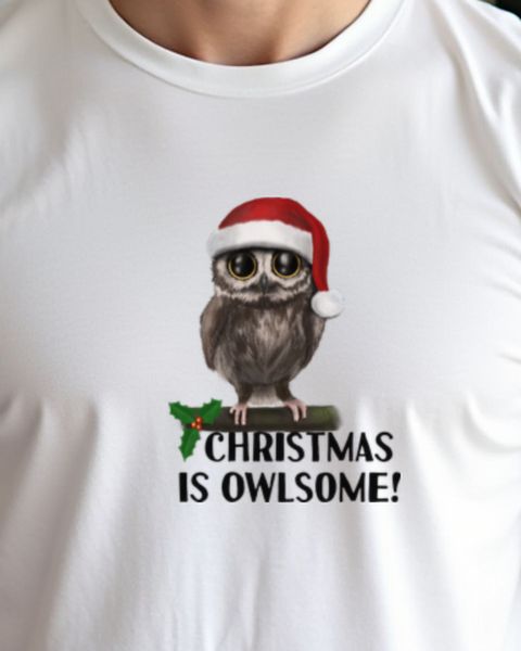 Owlsome Weihnachtseule - Süßes Eulen Wortspiel Weihnachten