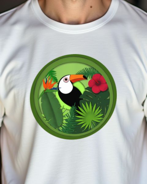 Tropical Toucan Papercut Art - Exotic Bird Design