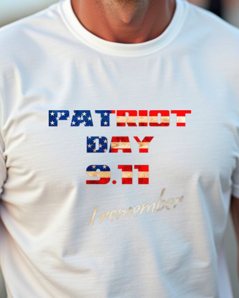 Patriot Day 9/11 I Remember - Flag Lettering