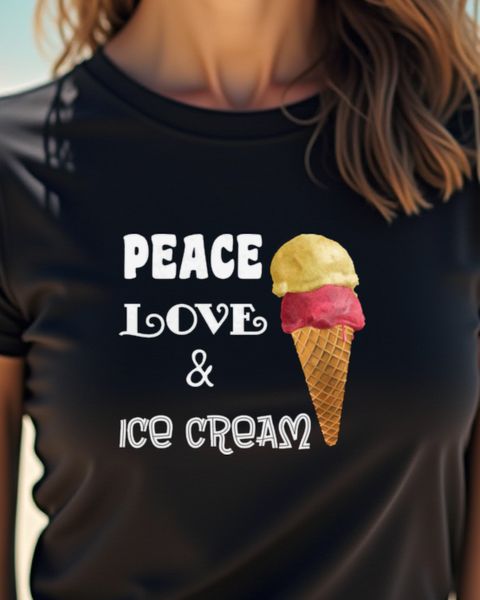 Peace Love und Eiscreme - Lustiges Eis Motiv Sommer