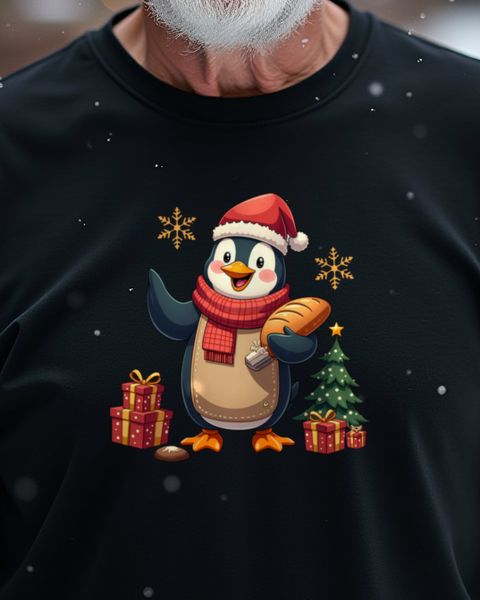 Pinguin in der Weihnachtsbäckerei – Motiv ohne Text