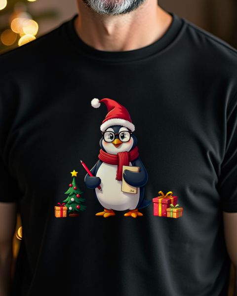 Christmas Penguin Teacher at the Chalkboard – No Text