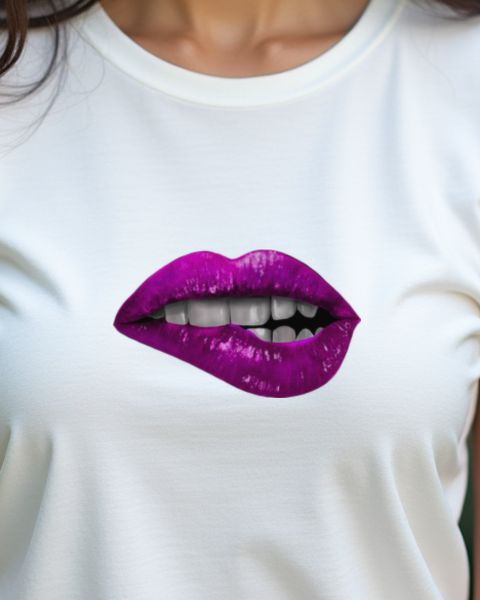 Pink Lip Bite - Sassy Lips Design for Girls Night