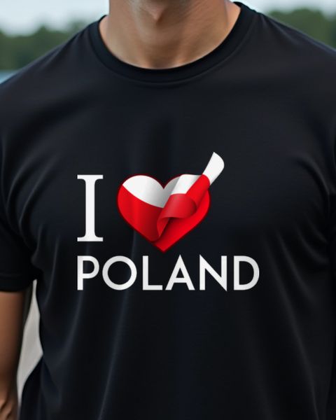 Poland in My Heart - I Love Poland Flag Design