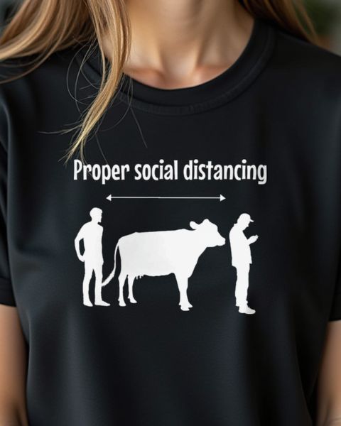 Proper Social Distancing Kuh - Lustiges Abstand Motiv