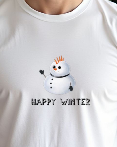Punk Schneemann - Happy Winter - Rock Winter Motiv