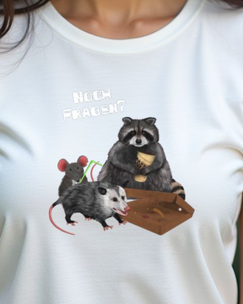 Waschbär Opossum Maus Any Questions - Lustiges Tiermotiv