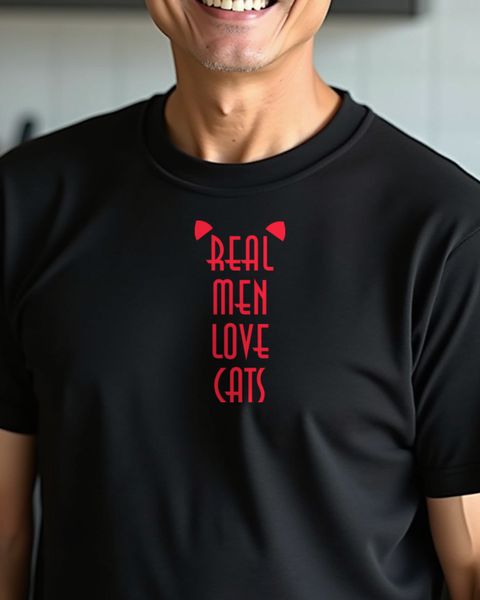 Real Men Love Cats - Funny Cat Dad Design for Men