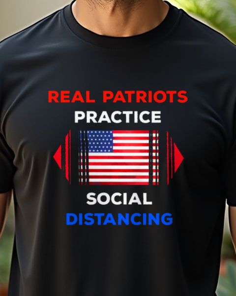 Real Patriots Practice Social Distancing - Flag