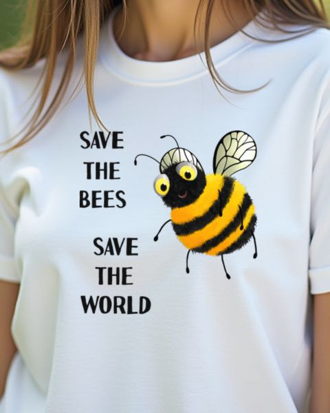 Save the Bees Save the World - Bienen Naturschutz Motiv