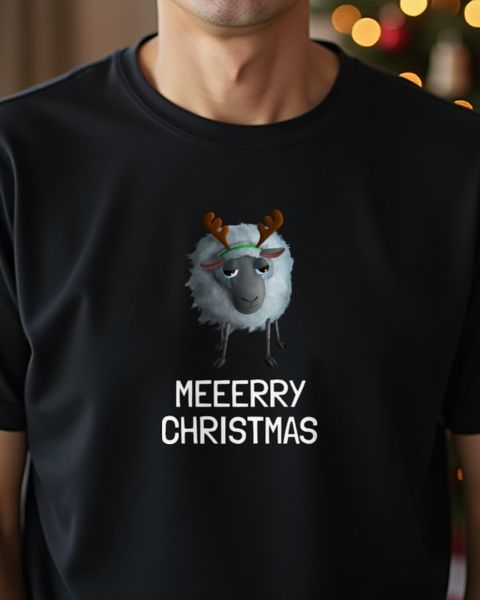 Schaf mit Rentiergeweih - Merry Christmas - Lustiges Motiv