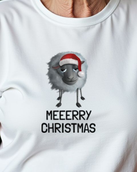 Schaf mit Weihnachtsmütze - Merry Christmas - Süß